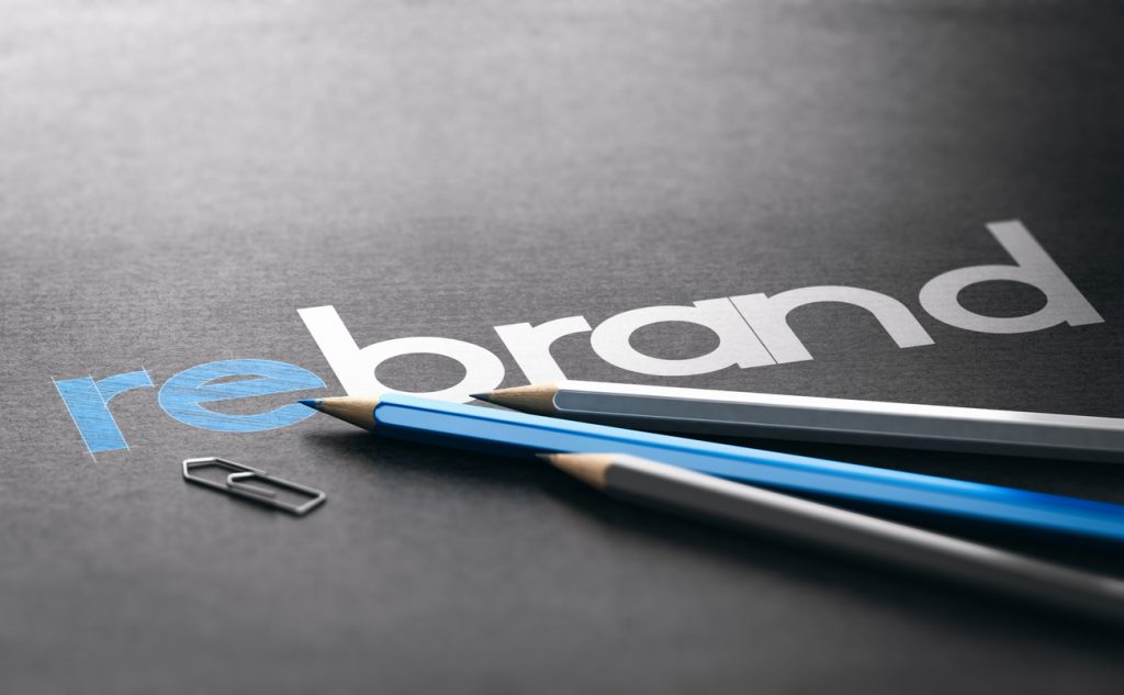 Rebrand; brand management concept.
