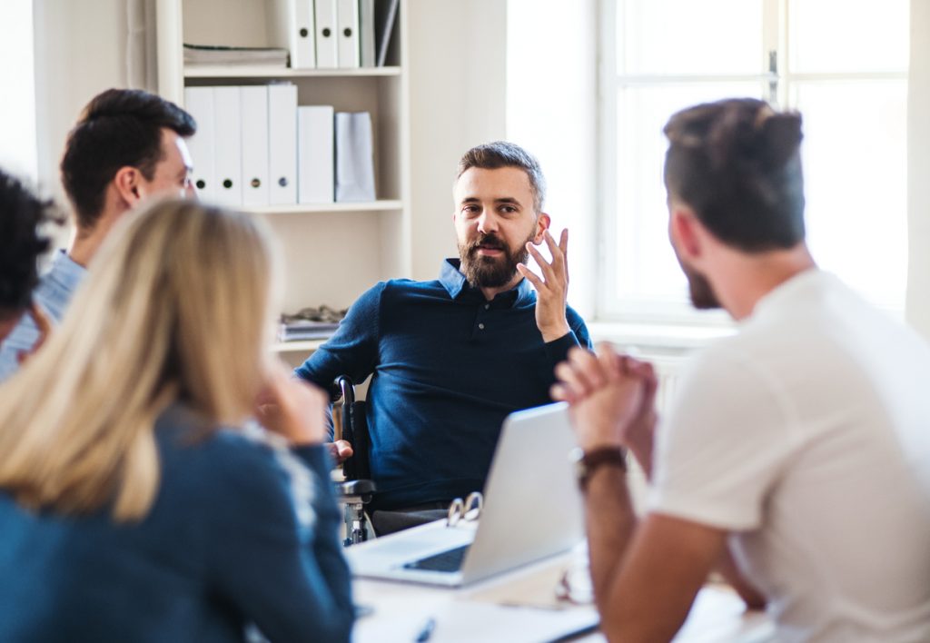 Team meeting at a start-up