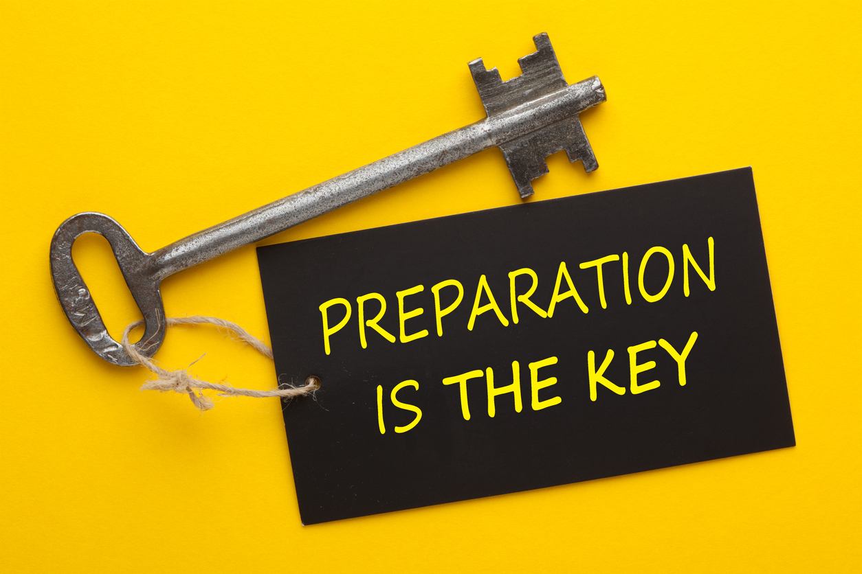 Preparation is the key. Concept using an old key with a tag.