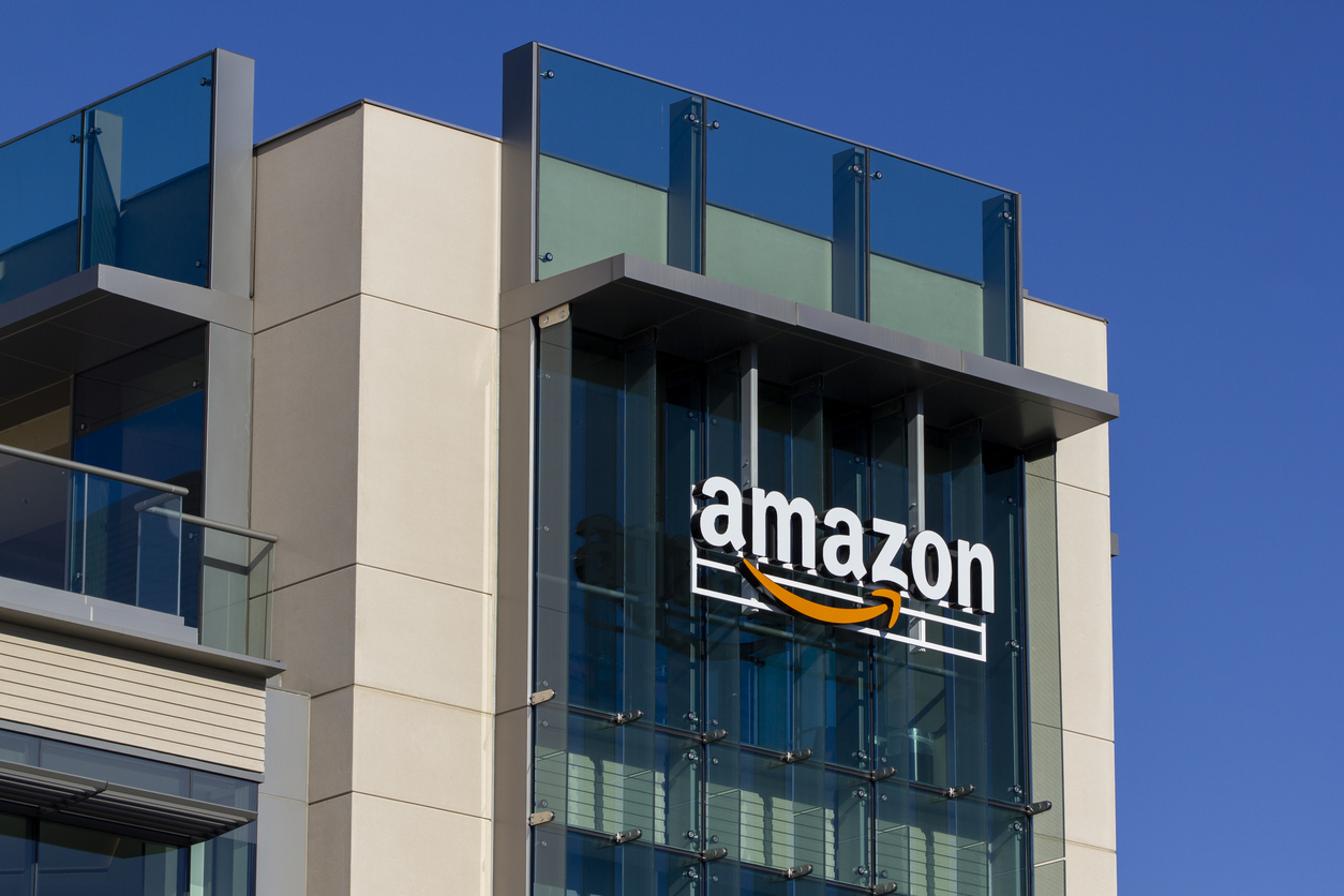 amazon logo on a building