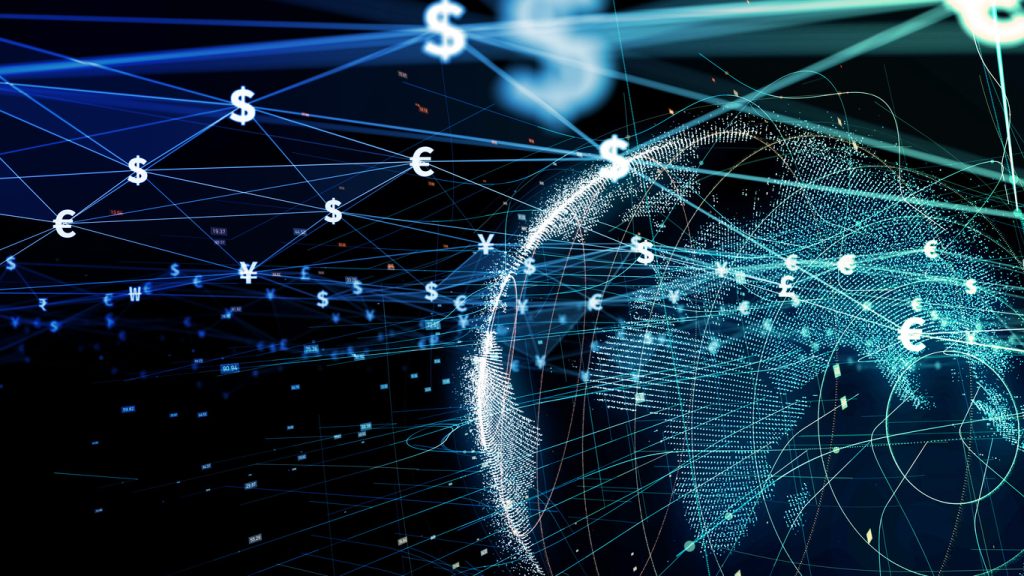 financial technology concept. fintech. online banking. foreign exchange.