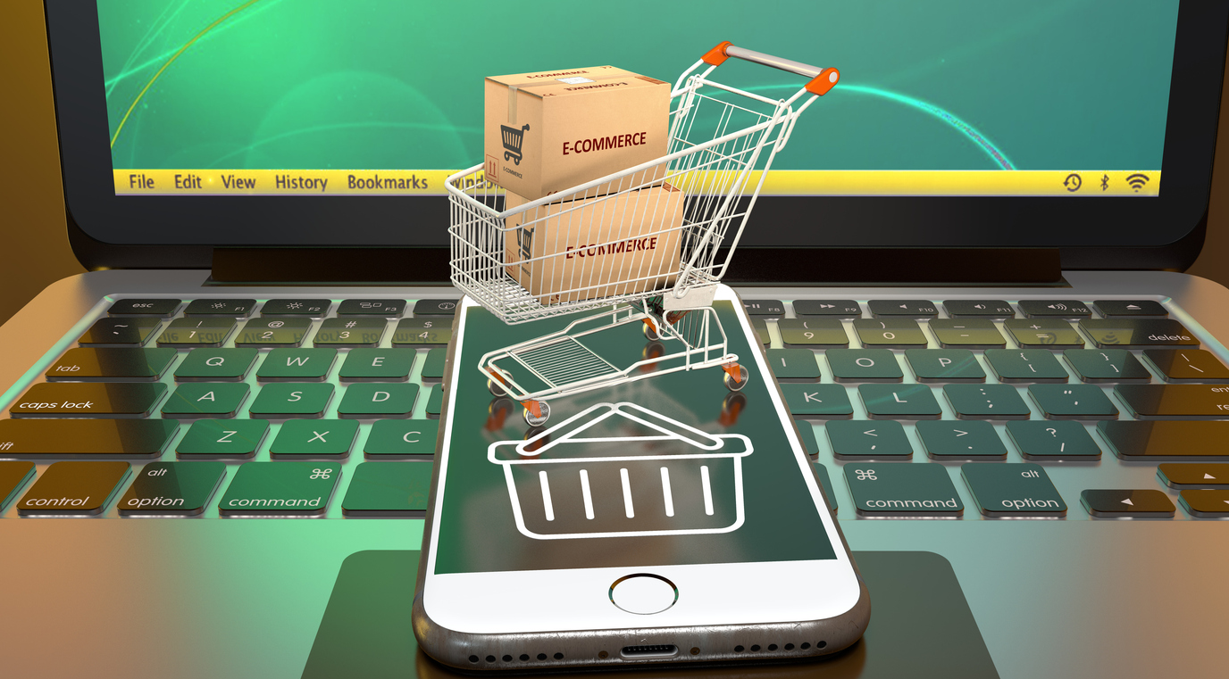 e commerce visual, e commerce and dropshipping 3d visual design. (3d render)