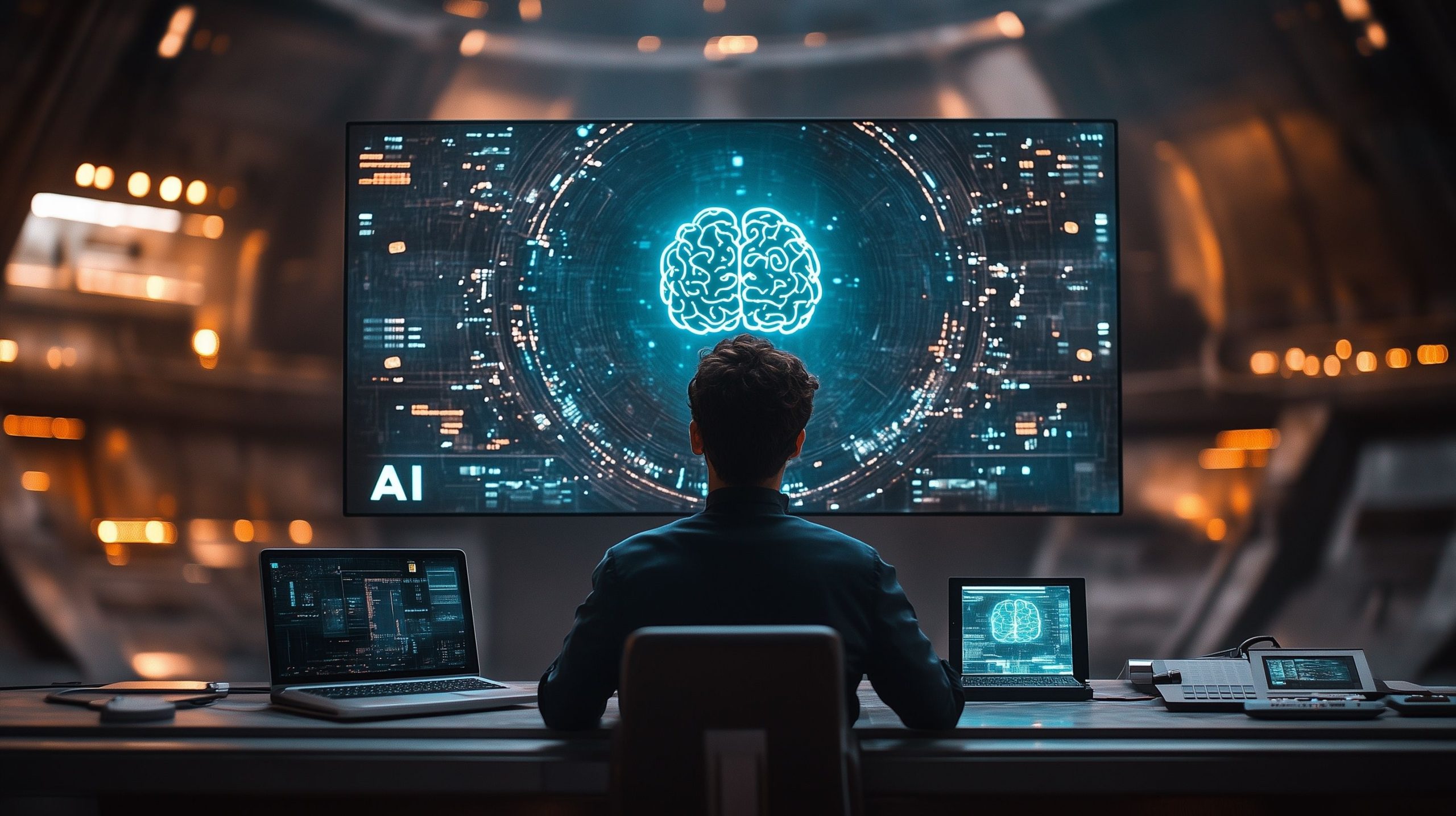 a,business,man,is,presenting,an,ai,model,on,the