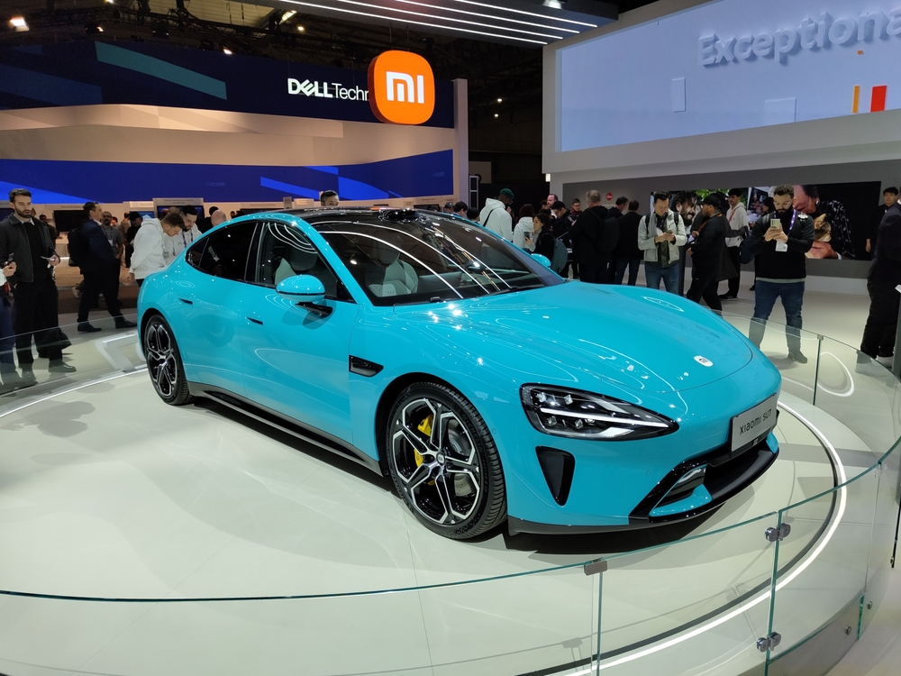 barcelona,,spain,,feb.,26,,2024:,brand,new,xiaomi,su7,electric
