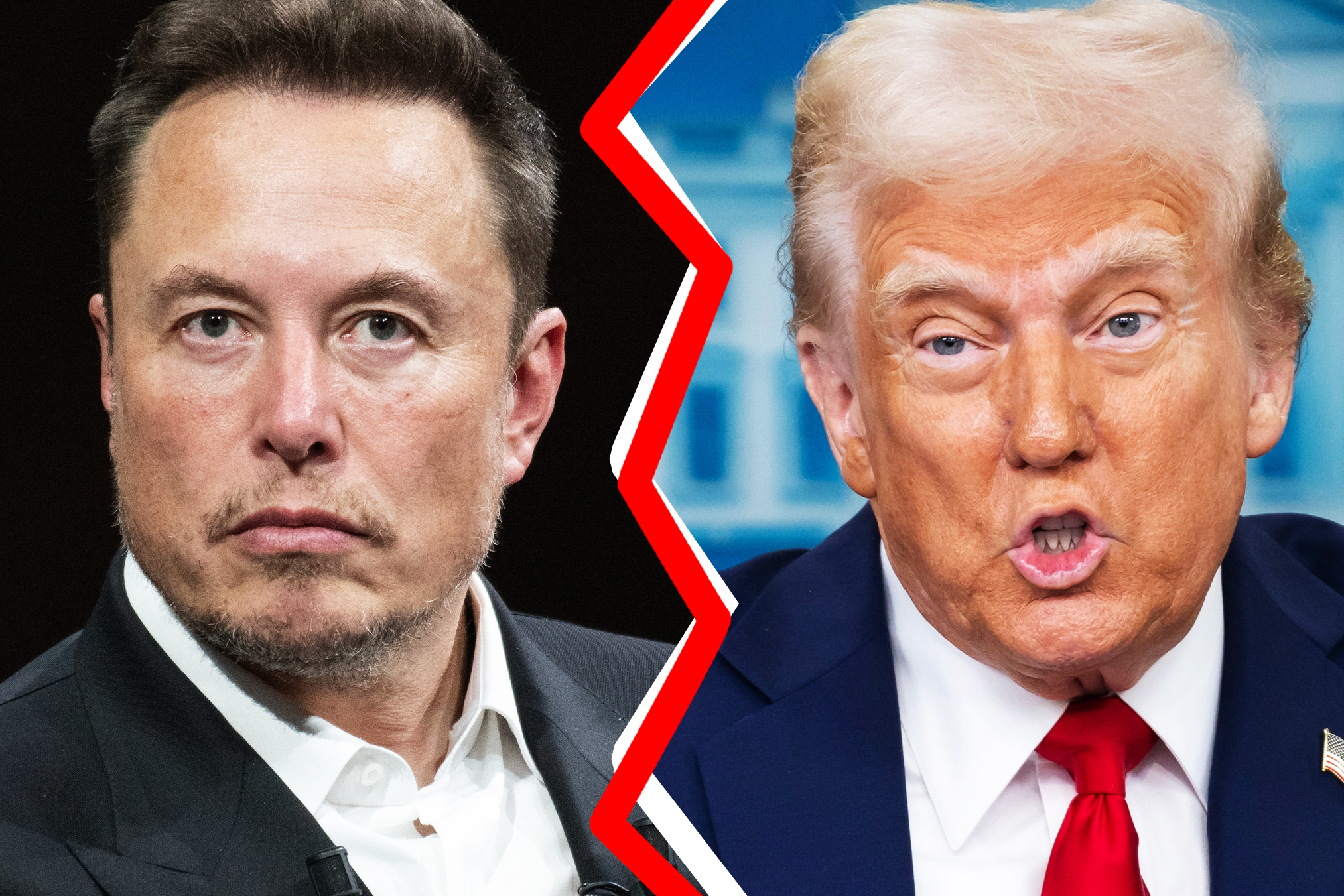 Trump and Musk looking angry