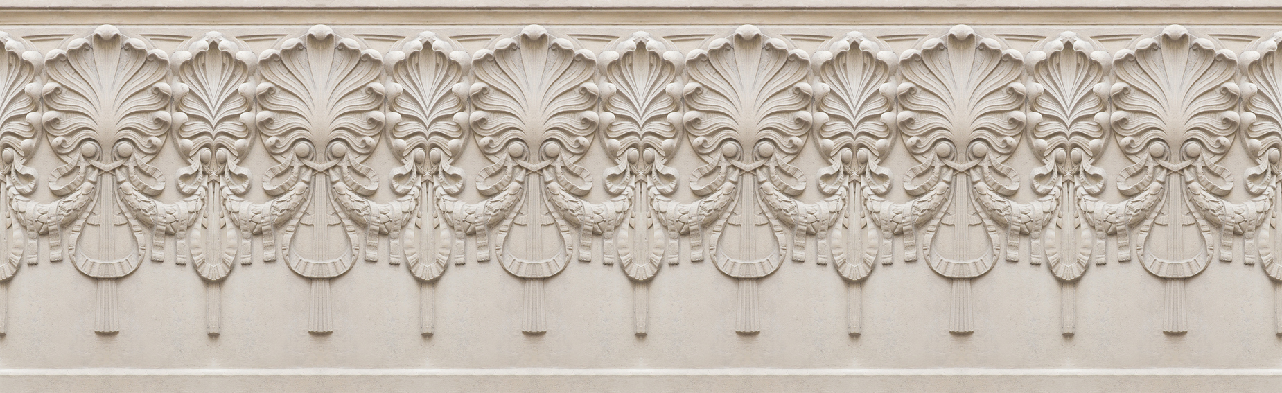seamless pattern useful for renderings applications of an italian neoclassical stucco frame with floral elements