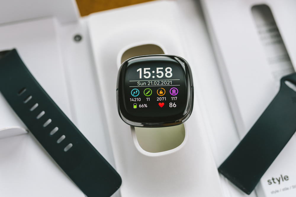 kaunas,,lithuania, ,february,02,,2021:,unboxing,new,fitbit,sense