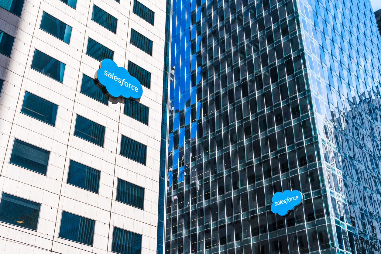 salesforce west and salesforce east towers in soma district