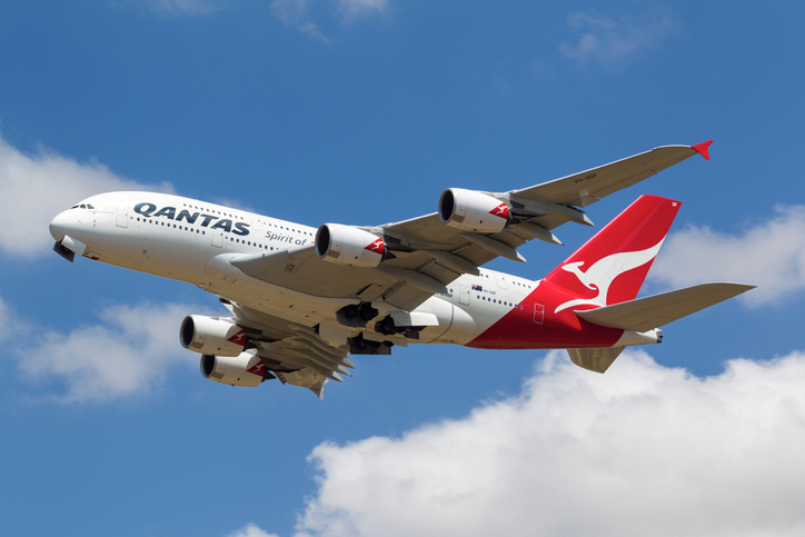 qantas airbus a380 vh oqf taking off