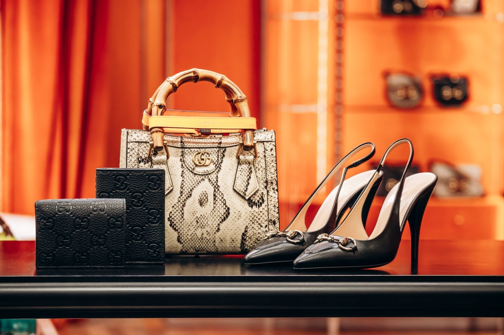 bologna,,italy, ,october,6,,2024:,gucci,bag,and,pumps