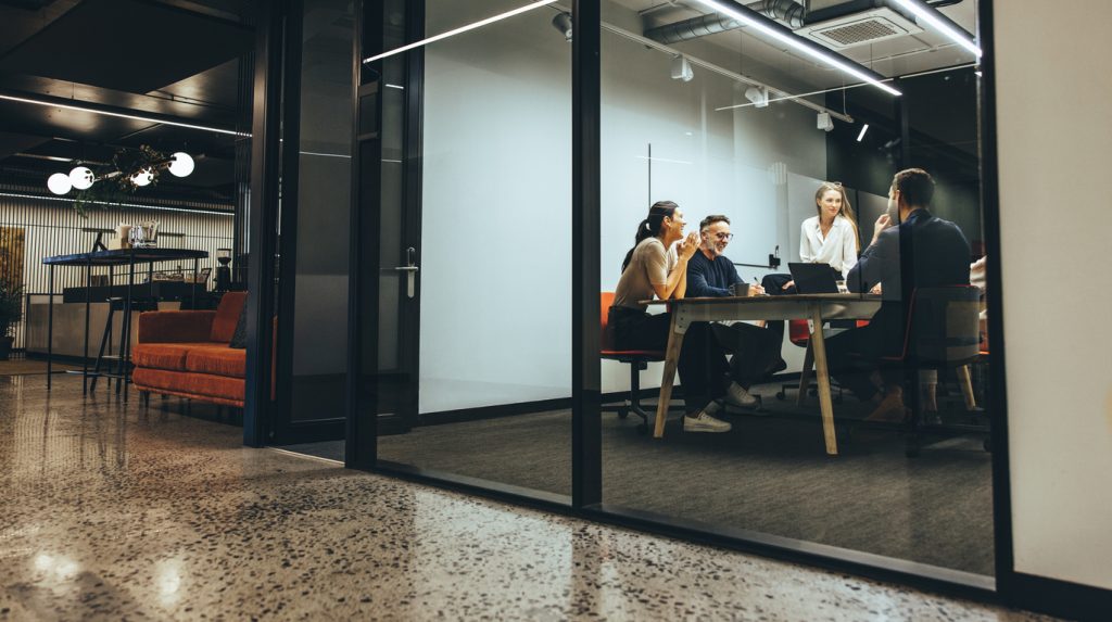 business colleagues having a meeting in a boardroom
