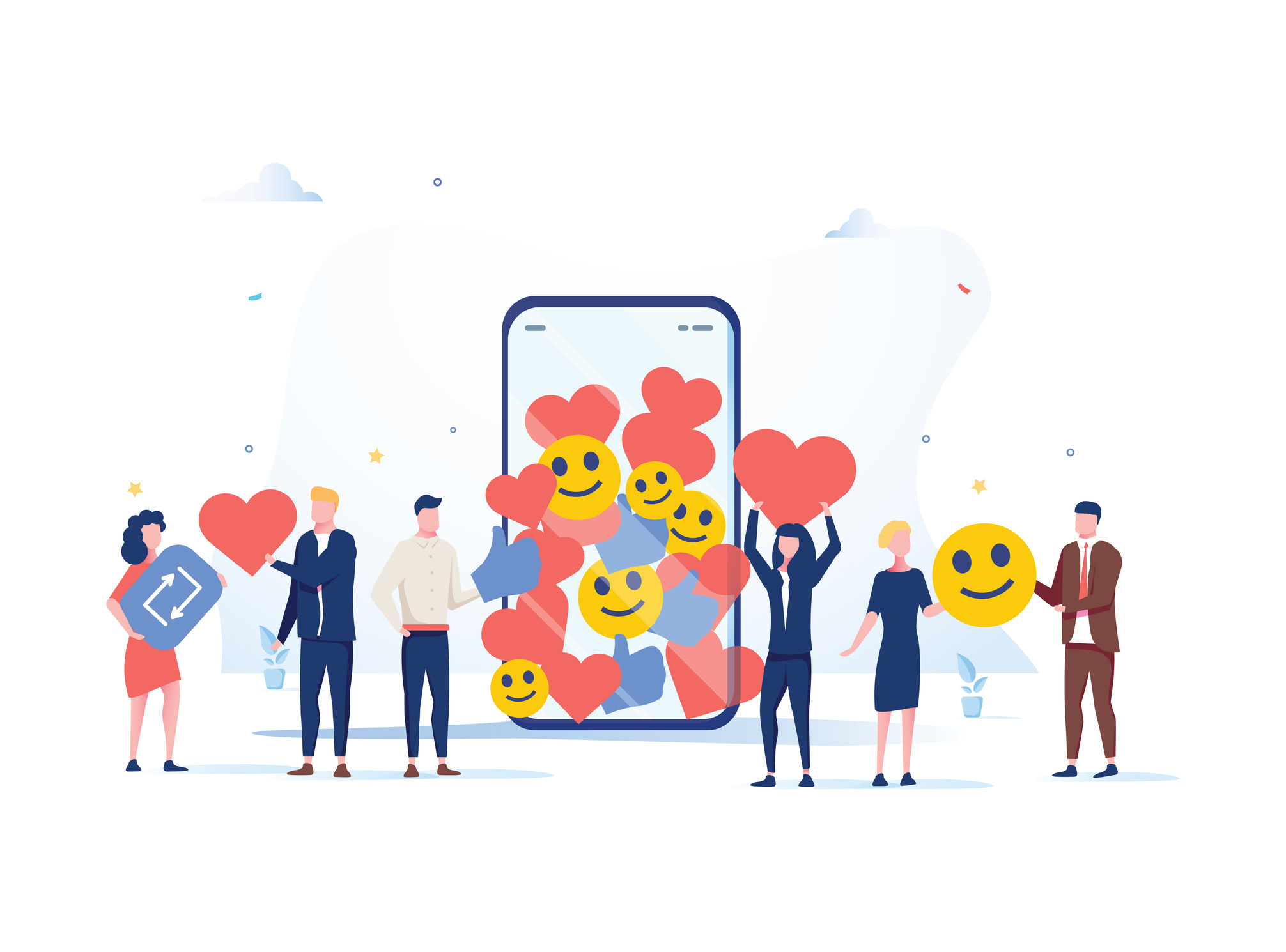 increase your social media followers with successful marketing strategies, people bringing likes and reactions