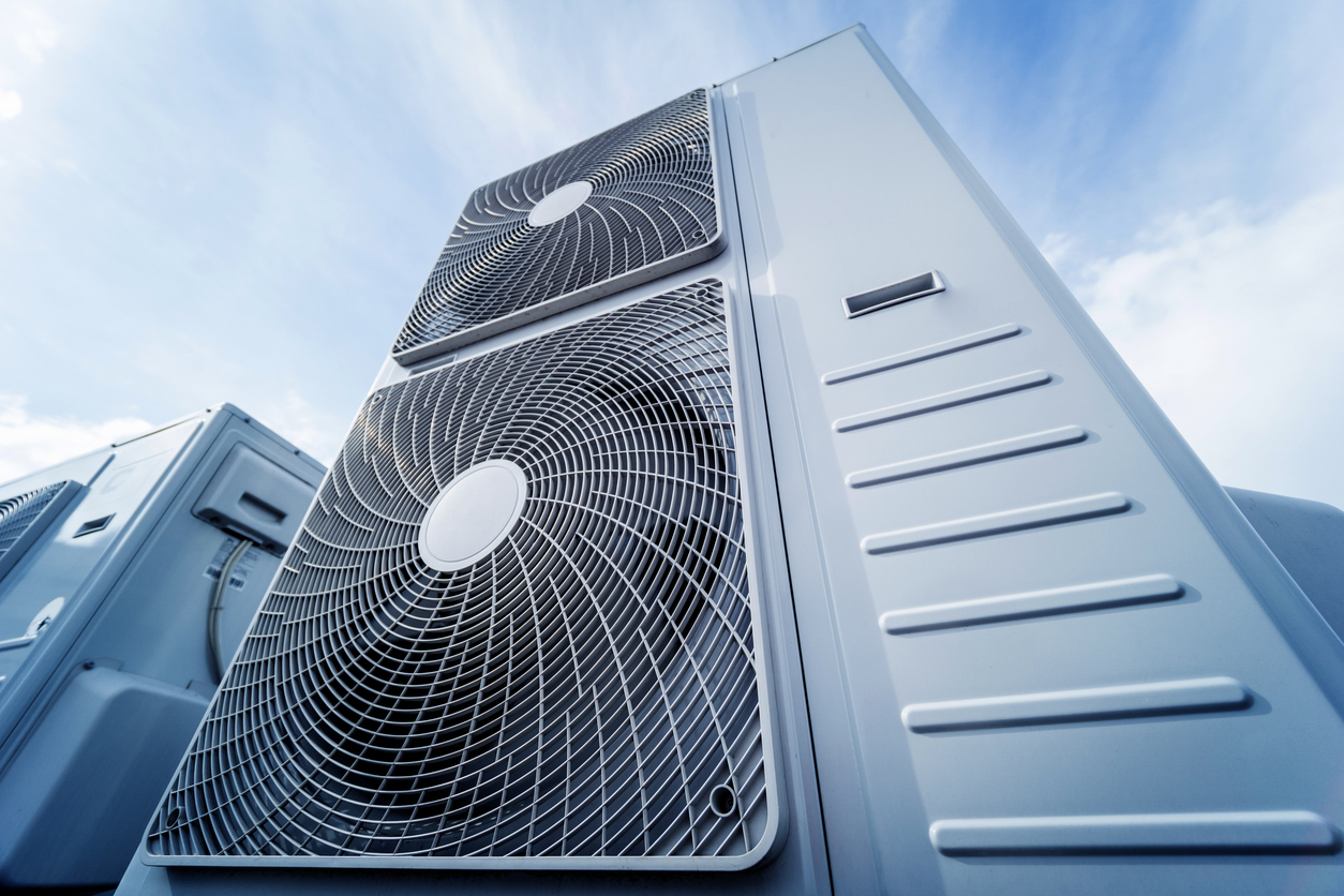 air conditioners on the roof of an industrial building. hvac