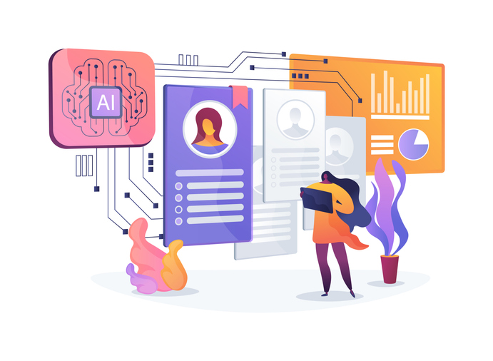 ai enhanced recruitment and screening abstract concept vector illustration.