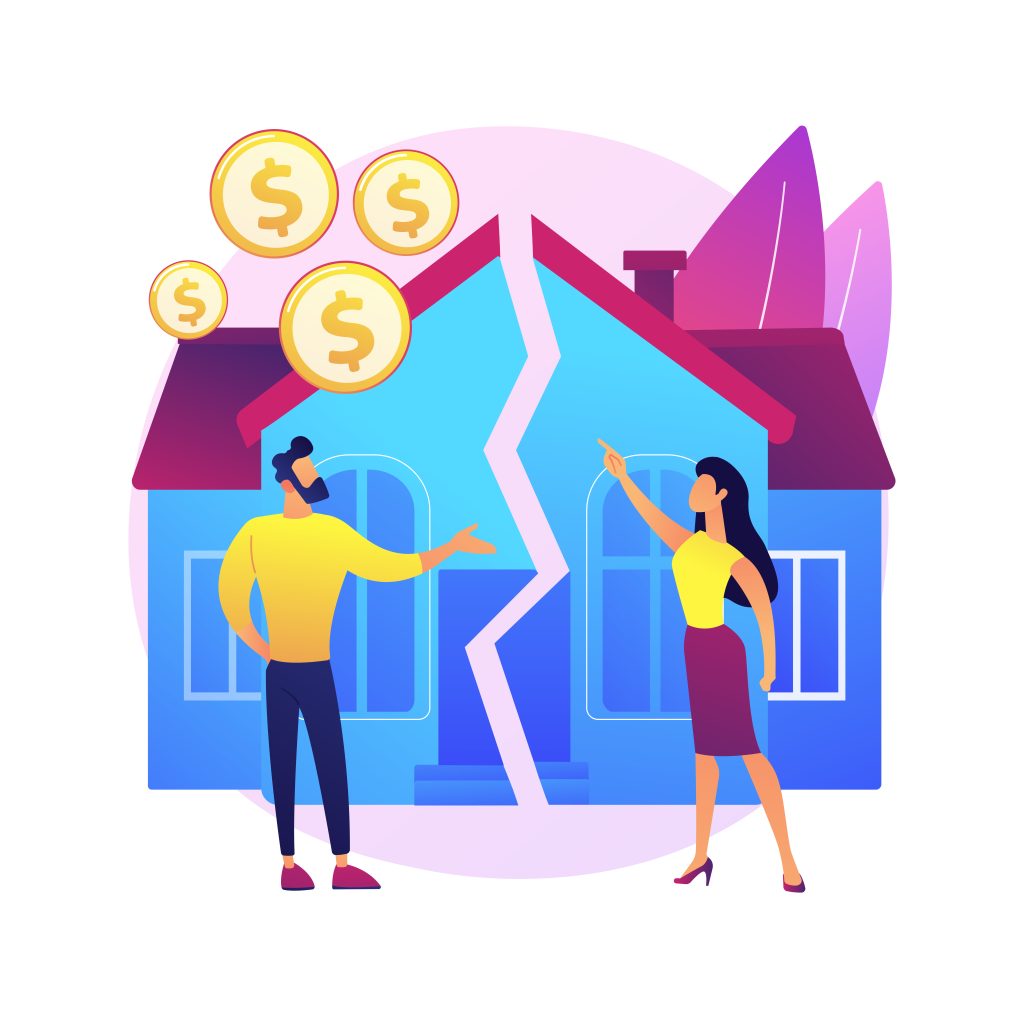 property division abstract concept vector illustration.