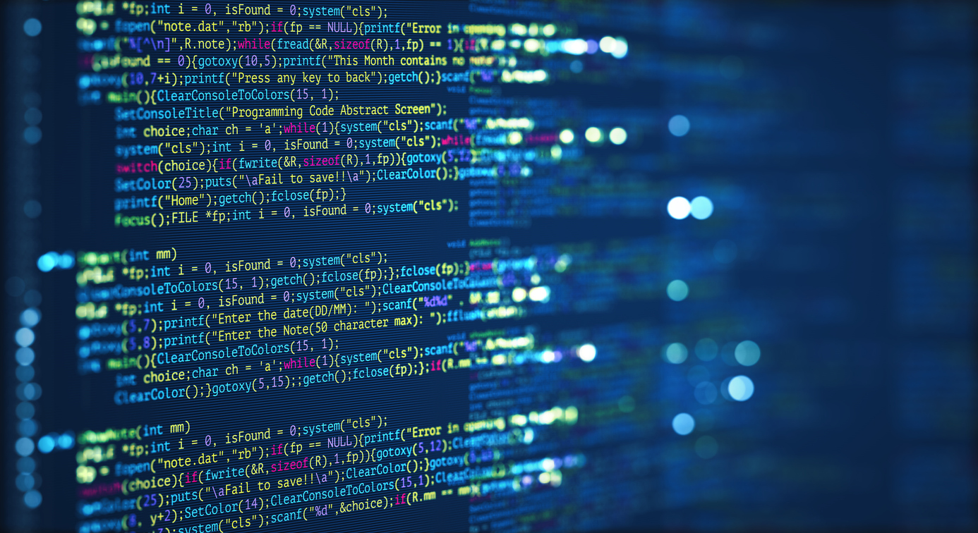 abstract modern tech of programming code screen developer.