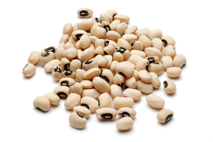 black eyed beans, cowpeas isolated on white