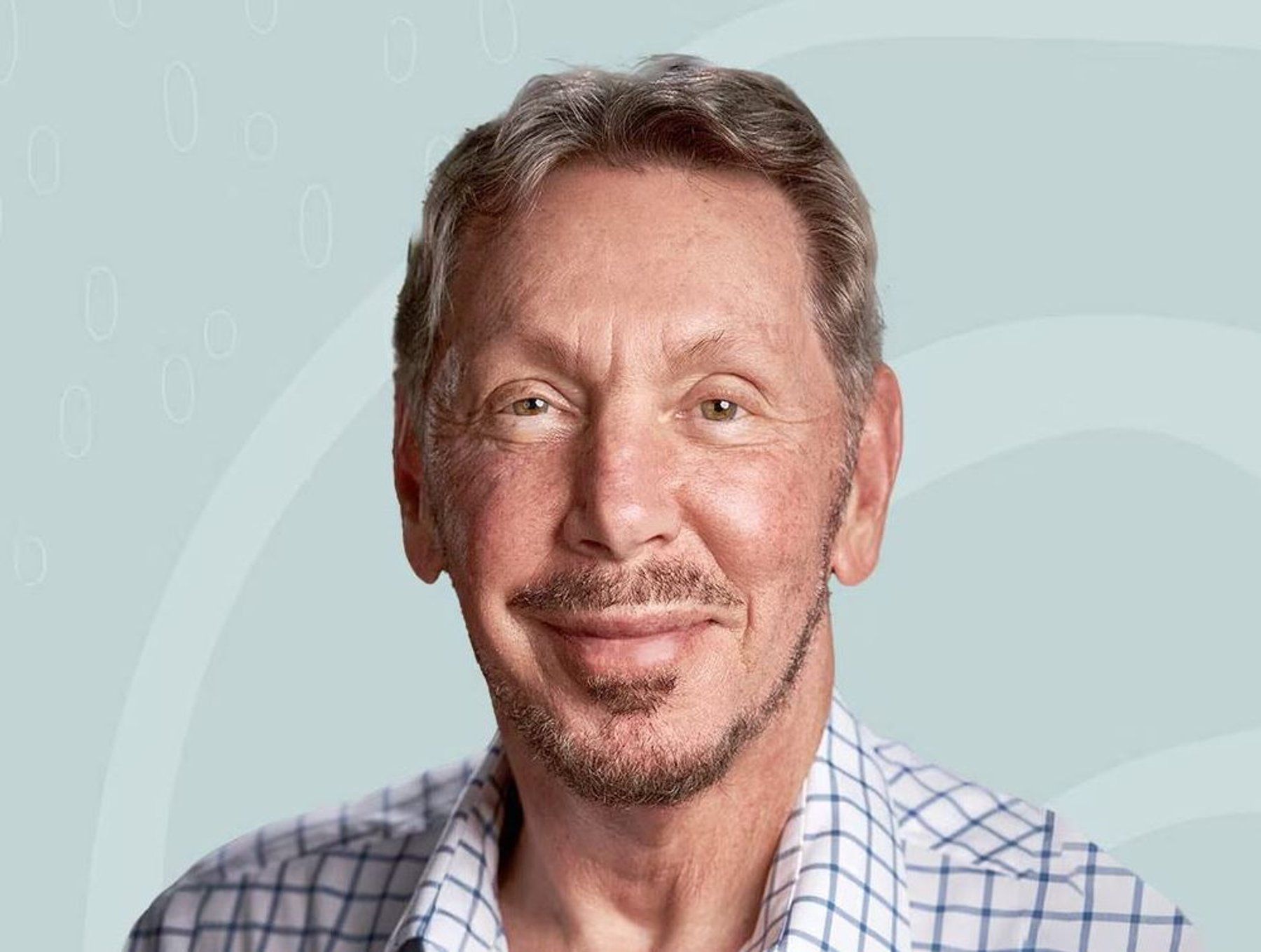 Larry Ellison, founder of Oracle and one of the world&rsquo;s richest technology entrepreneurs, pictured against a light green background.