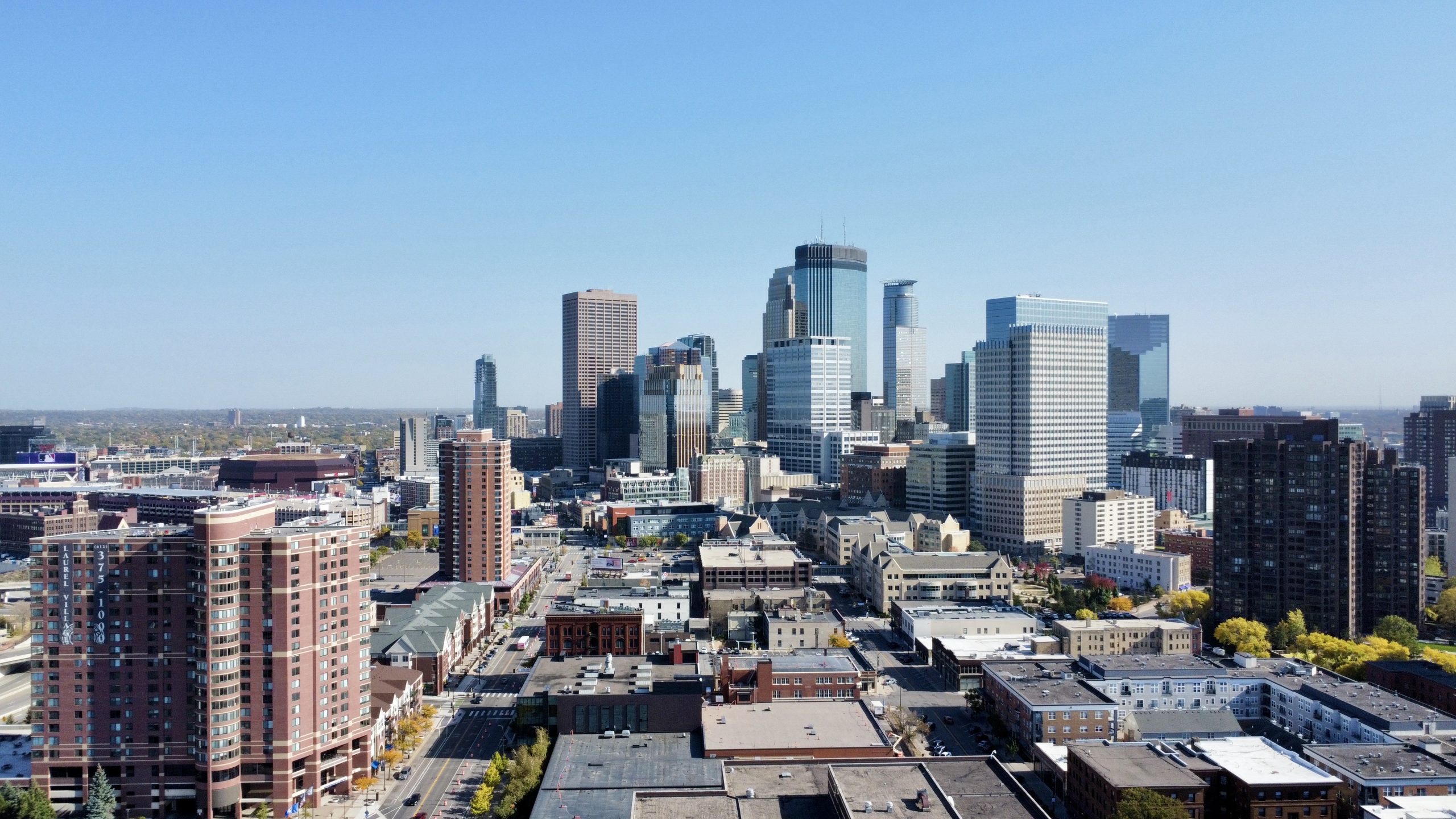 Minneapolis skyline and streets following unrest after a fatal ICE shooting