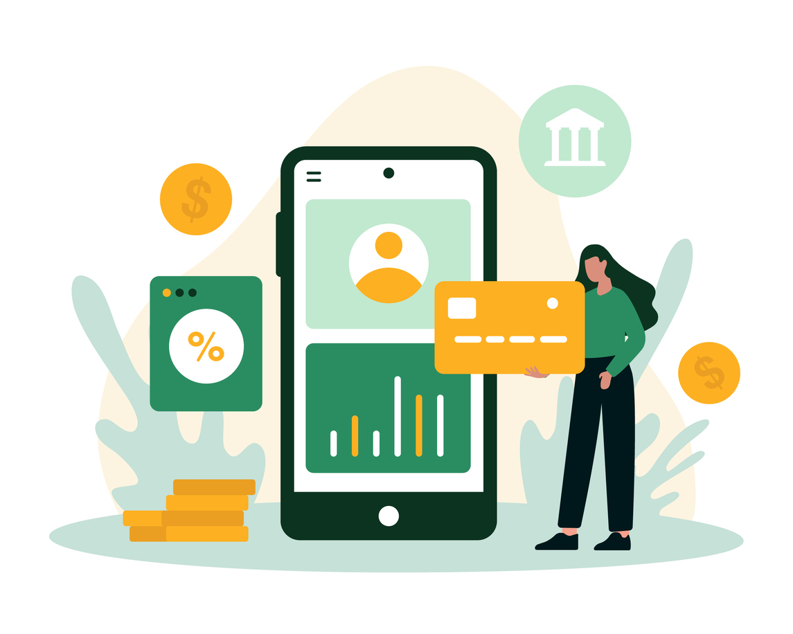 female holding credit card. cashless concept. online banking financial services