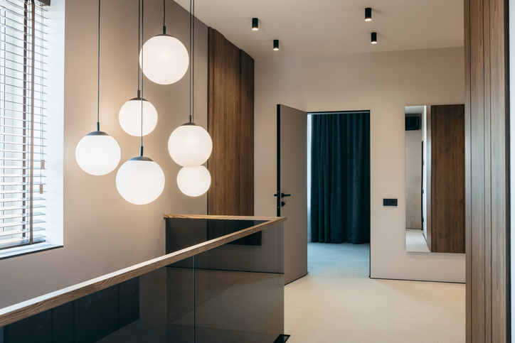 chandeliers on the ceiling in the house